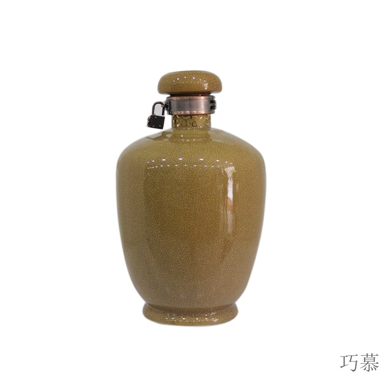 Qiao mu jingdezhen high - grade ceramic sealed bottle 5 jins of 5 jins of pack the hidden virgin pulp with gift box empty jar