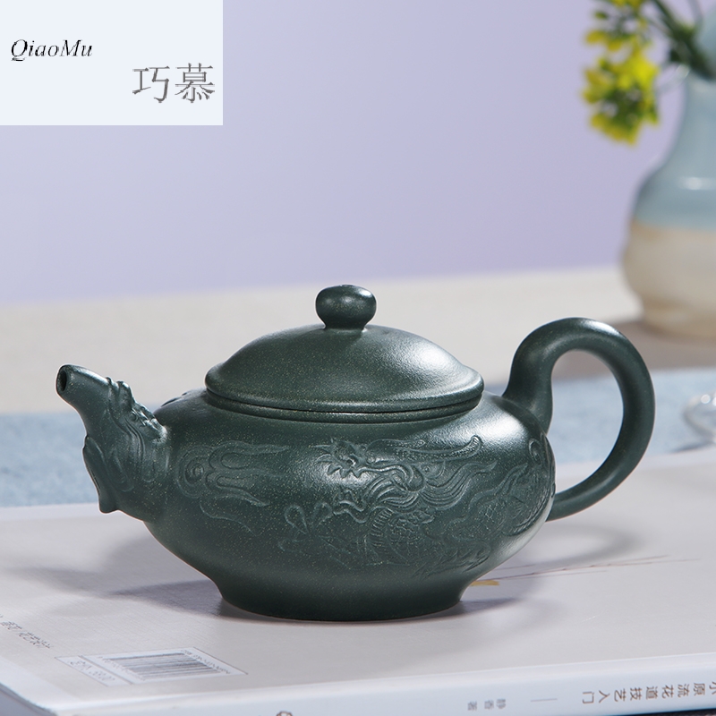 Qiao mu HM yixing famous pure manual it undressed ore azure mud dragon turned things around the home teapot tea set