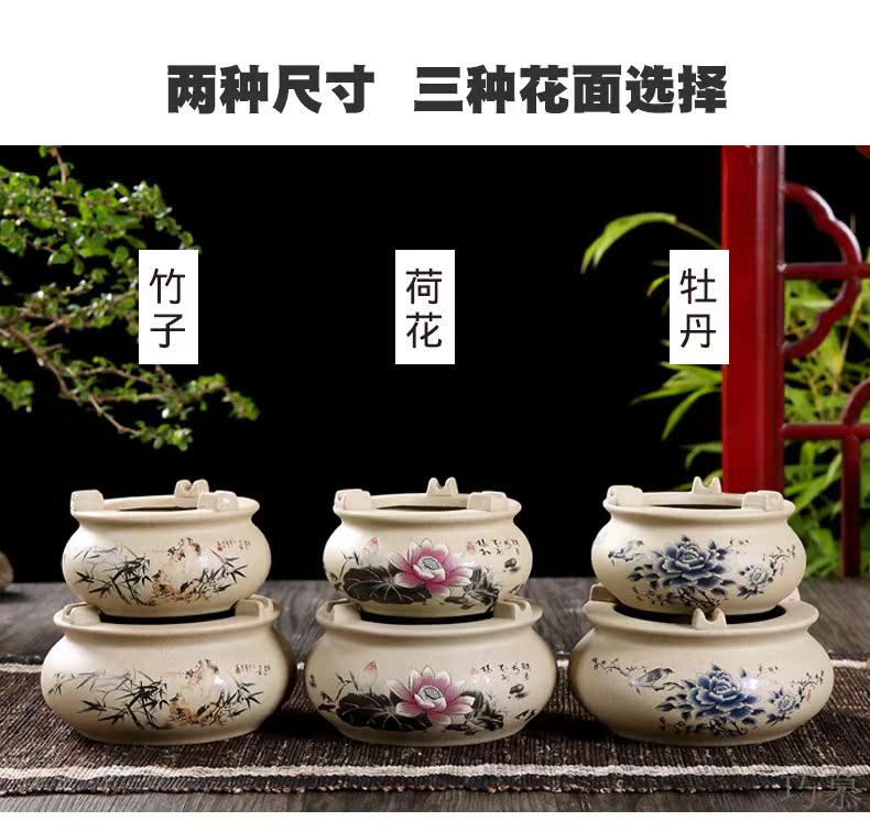 Qiao mu QGZ home office coarse pottery big bedroom ceramic ashtray ashtray sitting room tea table creative restoring ancient ways