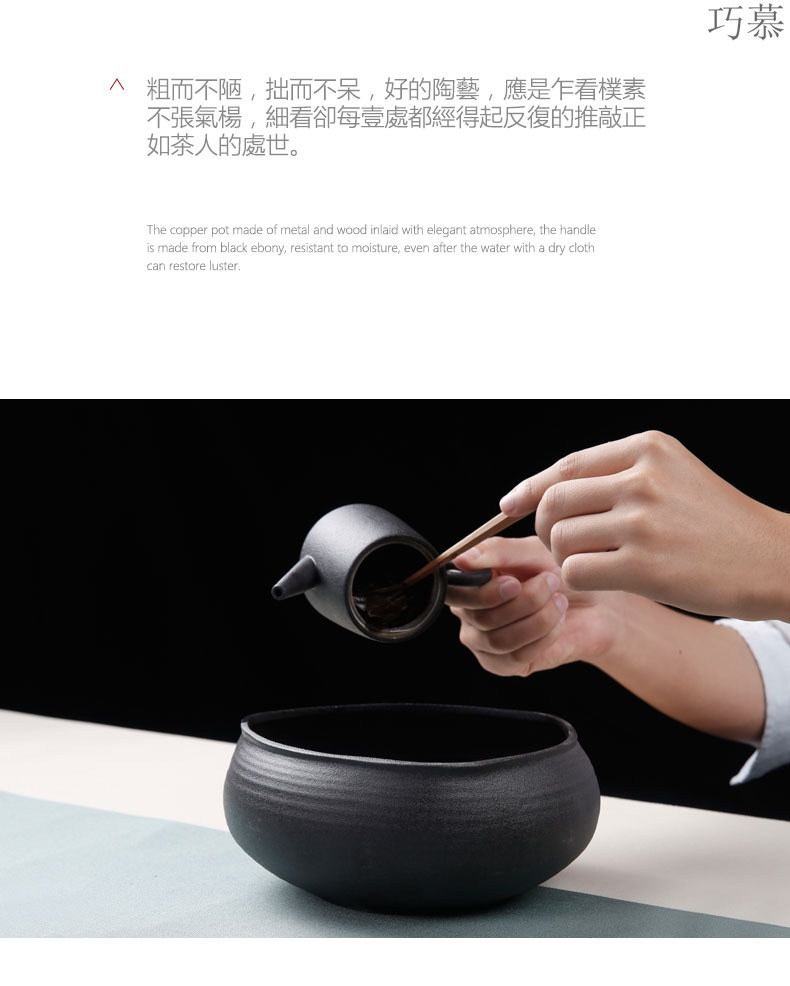 Qiao mu coarse pottery triangle tea wash to ceramic wash bowl washing dishes kung fu tea accessories cup hot wash to the writing brush washer from cylinder