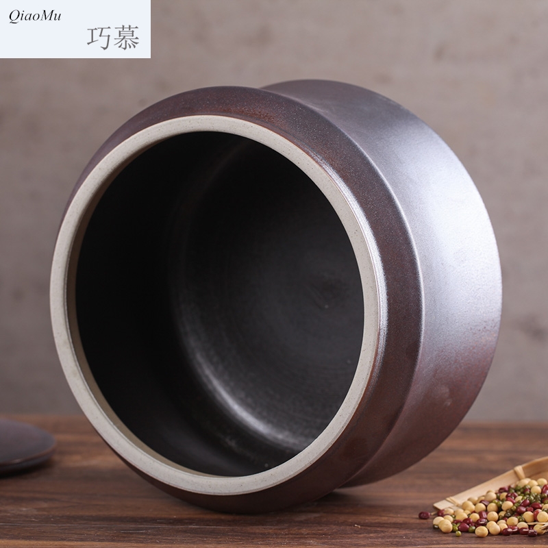 Qiao mu ceramics with cover ricer box meter box storage storage insect - resistant preservation ricer box meter box storage barrel of flour of bread dry container