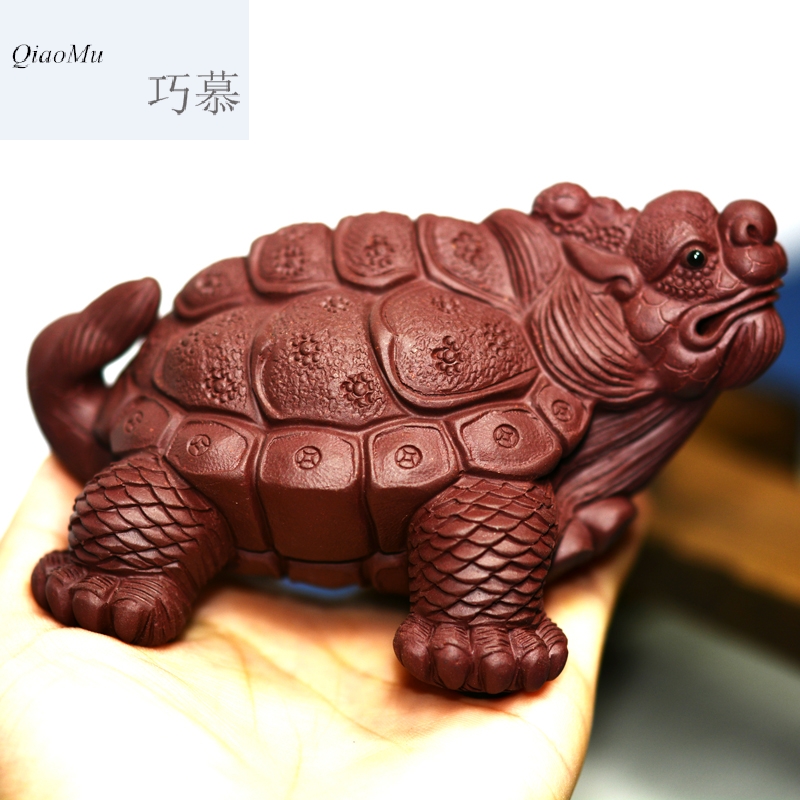 Qiao mu QD [] purple sand tea pet dragon turtle its tea pet furnishing articles furnishing articles in hundred turtle turtle longevity tea gift of tea