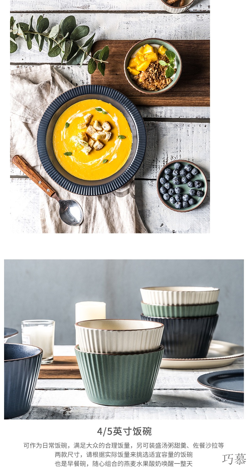 Qiam longed for creative Nordic ceramics tableware, restoring ancient ways opportunely tureen large household eat bowl dish salad bowl