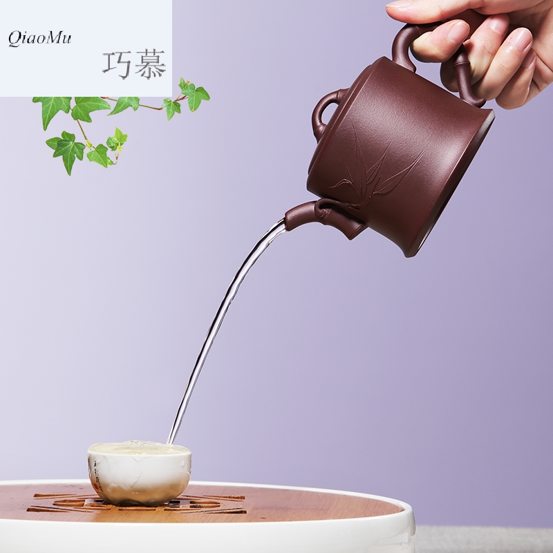 Qiao mu HM famous yixing it pure manual undressed ore the qing cement bamboo from pot teapot tea kettle