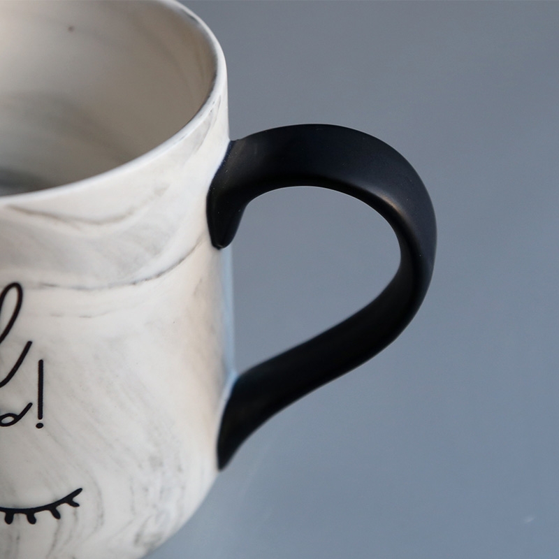 Qiao mu ceramic keller cup ins simple office new coffee marble large capacity of men and women