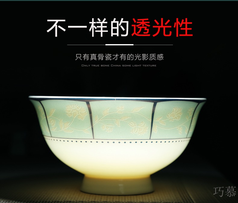 Qiao mu dishes suit household ipads porcelain of jingdezhen ceramics tableware dishes bowls to eat bowl chopsticks combination