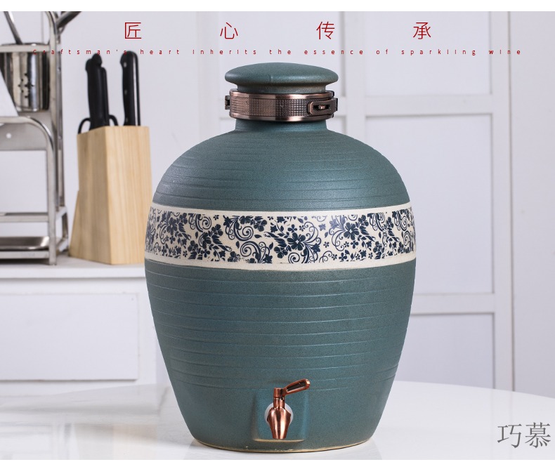 Qiao mu jingdezhen ceramic jars home hotel with medium size archaize jars liquor bottle seal