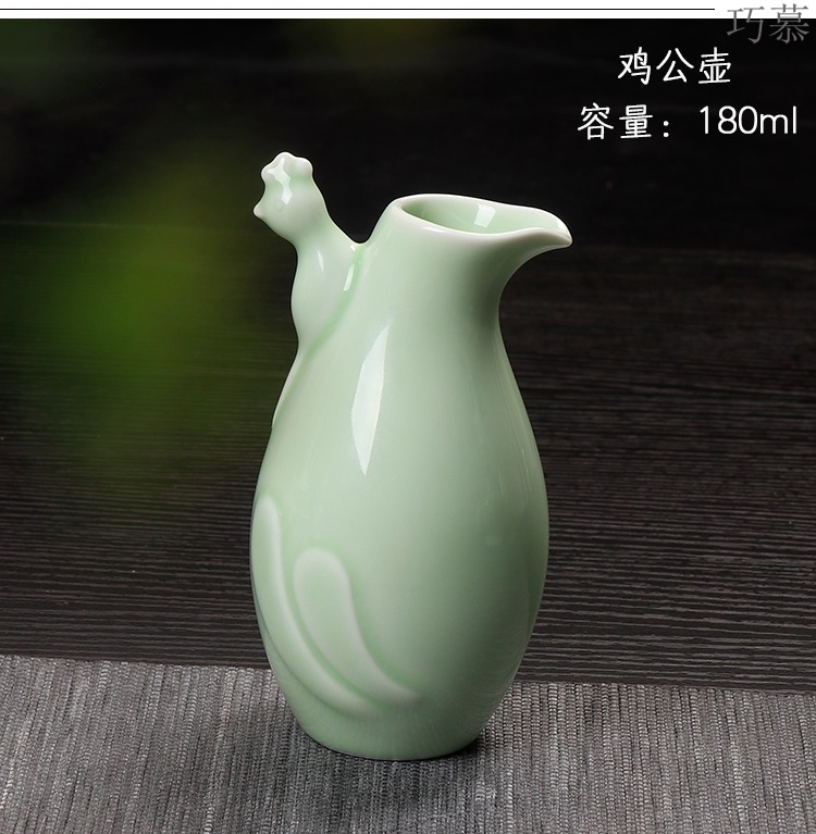 Qiao mu hip white wine a single half jins to celadon excessive penetration points wine poured wine white porcelain household put wine vessels