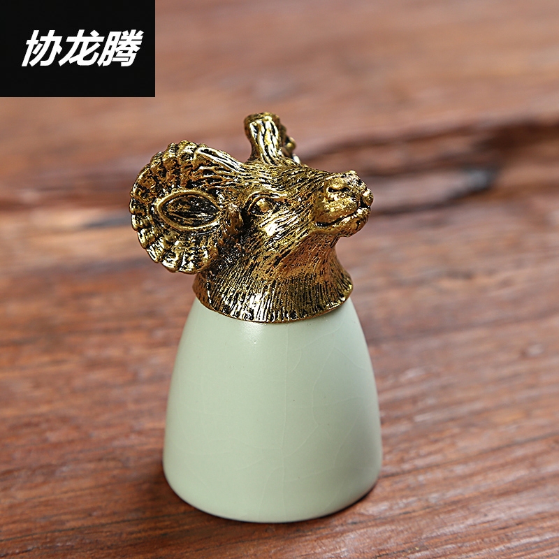 Qiao mu Chinese zodiac animal heads ceramic glass cup your up ceramic suit liquor liquor cup wine