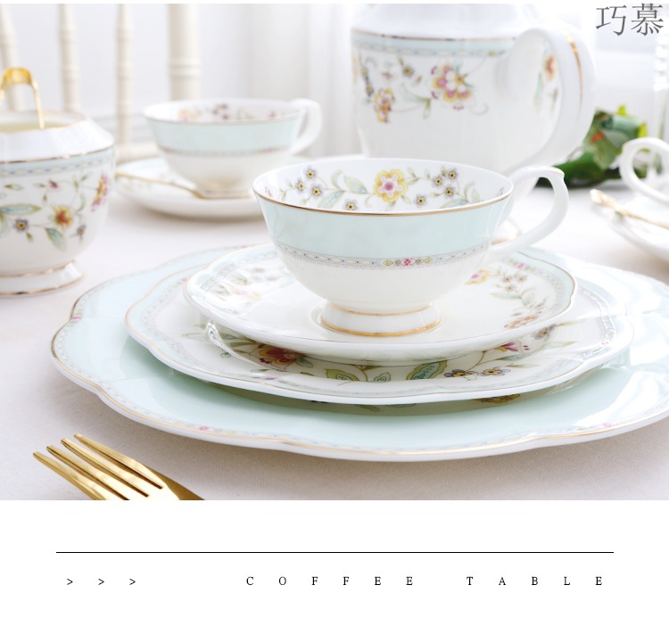 Qiao mu English afternoon tea tea set ipads porcelain dessert dish plate ceramic European - style home plate