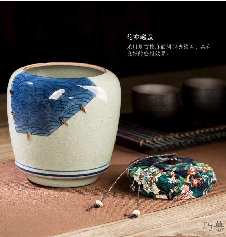 Qiao mu CMJ caddy fixings warehouse sealed storage storage POTS jingdezhen hand - made ceramic tea pu 'er tea can travel