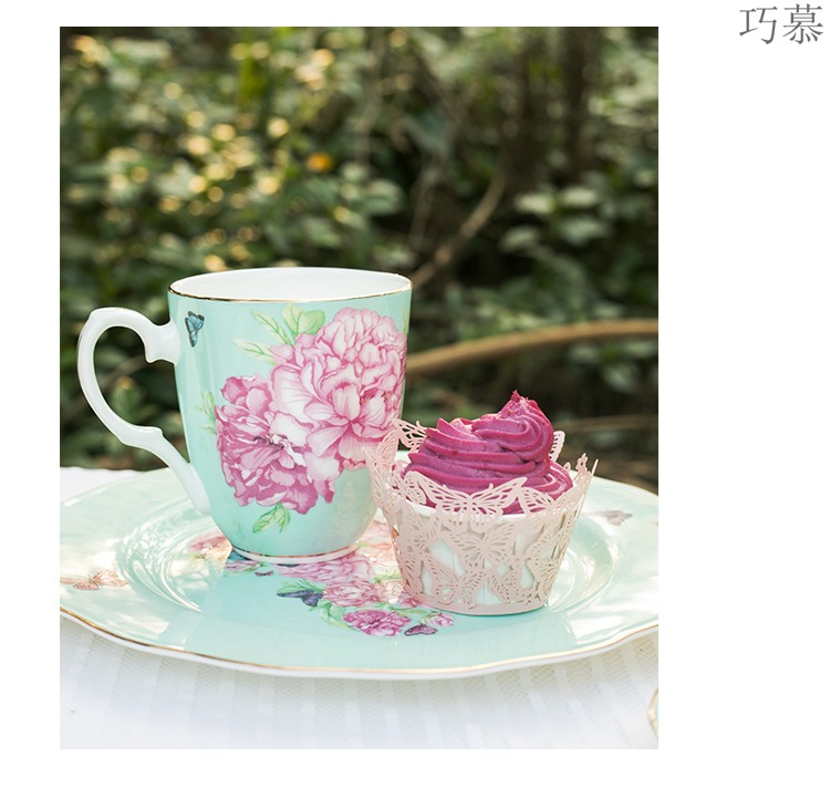 Qiao mu European ceramic coffee cup mark cup ipads porcelain cup home office milk for breakfast cup with cover band