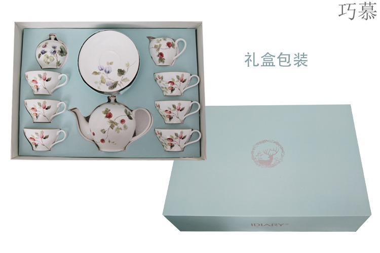 Qiao mu English afternoon tea tea sets ou ipads China rural coffee set 15 head restoring ancient ways of household ceramic tea set