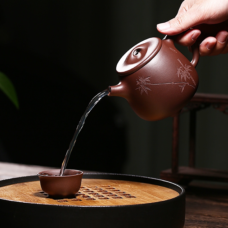 Qiao mu YM authentic yixing undressed ore ceramic tea pot - famous pure checking make tea with kaolinite gourd ladle