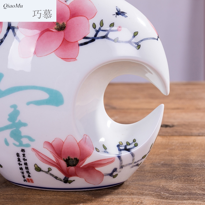Qiao mu 1 catty ceramic creative furnishing articles decoration empty bottles household small bottle peach blossom put liquor sealing characteristics of wine