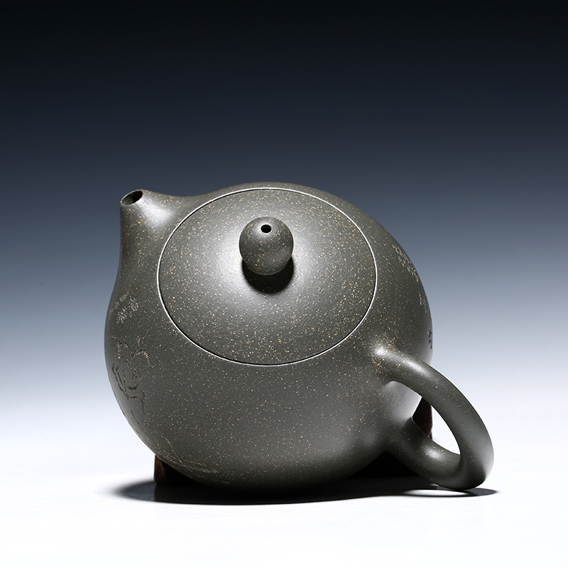Qiao mu YM yixing it all manual teapot hand tea collection pea green mud happy heart 's beauty