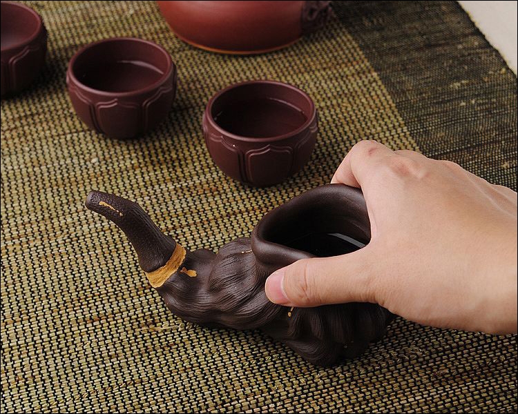 Qiao mu JS yixing purple sand and fair cup undressed ore purple clay all hand a cup of milk a cup of tea cups