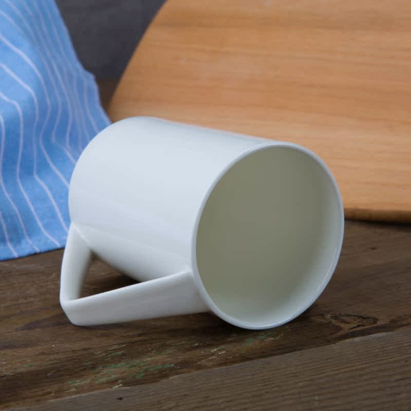 Qiao mu jingdezhen pure white ipads porcelain cup cup with cover glass office cup boss cup hand cup cup personal customization