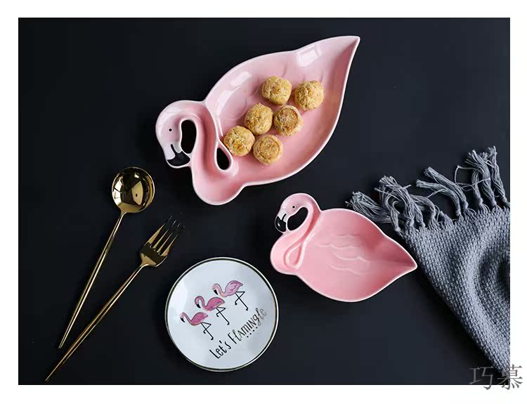 Qiao mu Nordic ins small wind see colour ceramic plate breakfast plate key jewelry receive plate product furnishing articles