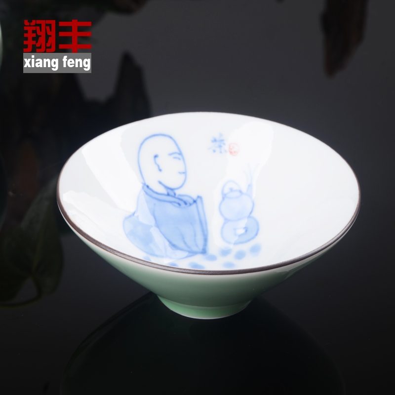 Qiao mu hand - made hat cup cup sample tea cup zen tea blindly ceramic kung fu tea cup personal cup master CPU