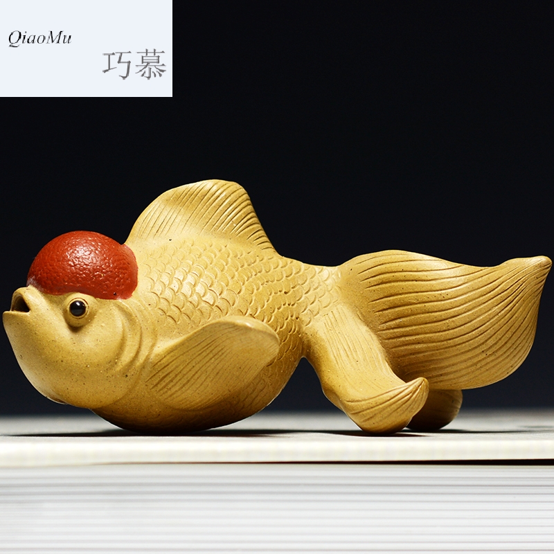 Qiao mu QD tea pet furnishing articles, lovely goldfish every year more than play much luck, purple sand tea sets tea accessories its