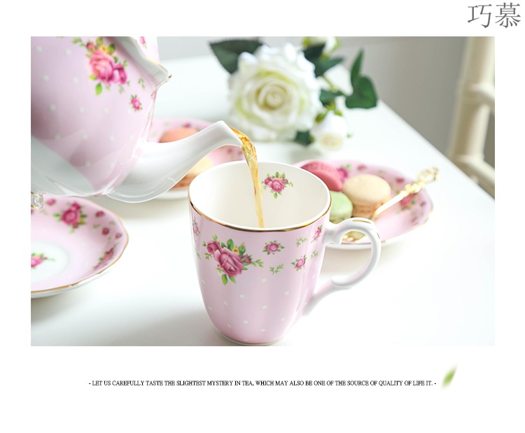 Qiao mu point ipads porcelain cup home coffee cup high - capacity European mark cup of water glass ceramic cup with a spoon