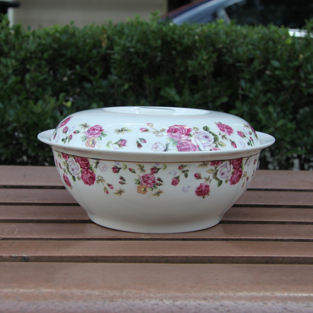 Qiao mu tangshan ipads porcelain two - tonne 9 inches covered the product of the big pot of soup pot soup bowl up phnom penh insulation large bowl of soup bowl of ipads