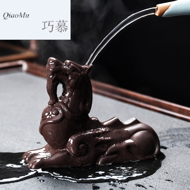 Qiao mu tea pet furnishing articles in plutus purple sand tea pet spittor dragon turtle player with kung fu tea tea tea tea tray accessories