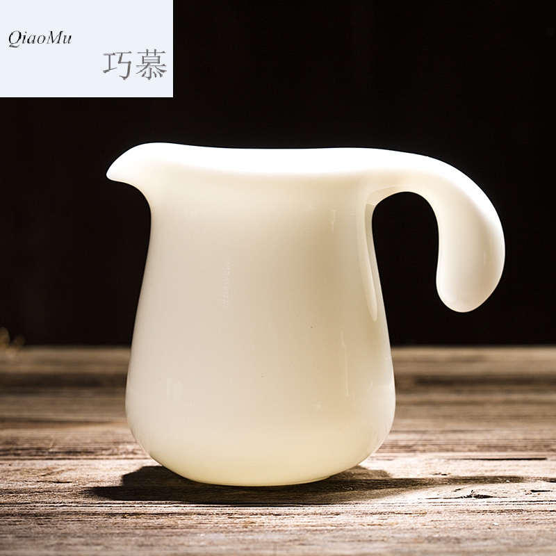 Qiao mu CMJ jade porcelain dehua white porcelain and glass ceramic fair keller points of tea large kung fu tea set manually heat