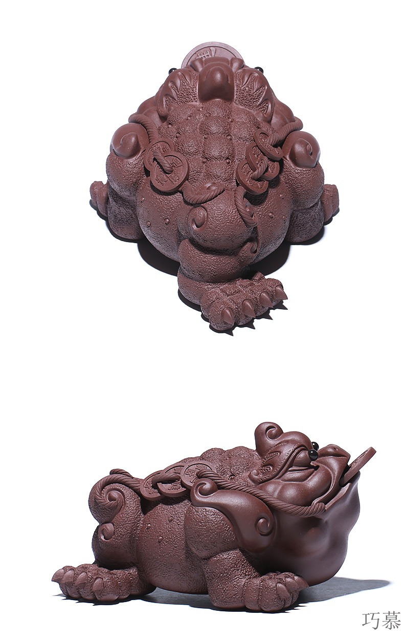 Qiao mu YH purple sand sculptors to hide old checking purple clay golden toad tea pets play tea furnishing articles