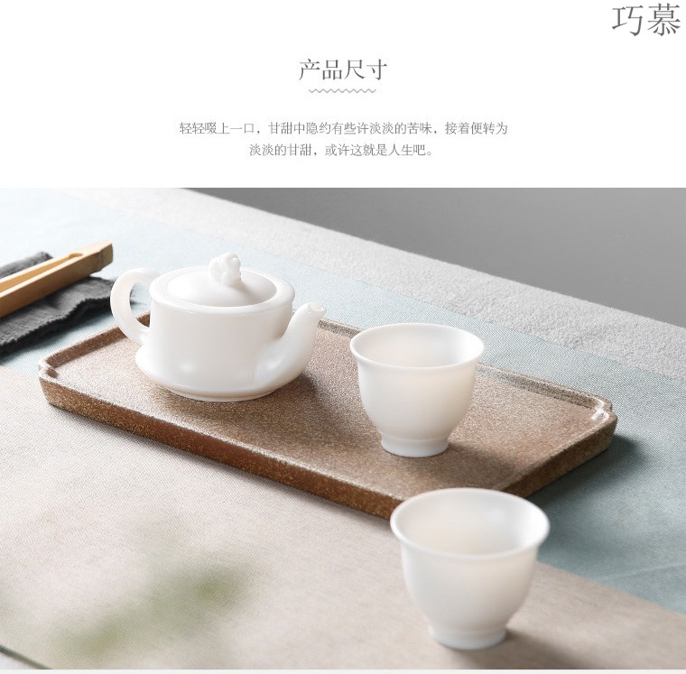 Qiao mu dehua white porcelain teapot single pot of high - temperature ceramic small Chinese kung fu tea sets tea kettle household teapot