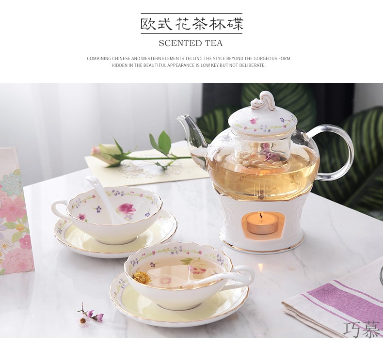 Qiao mu coffee cup suit small European - style key-2 luxury creative contracted ceramic English afternoon tea cup set tea service