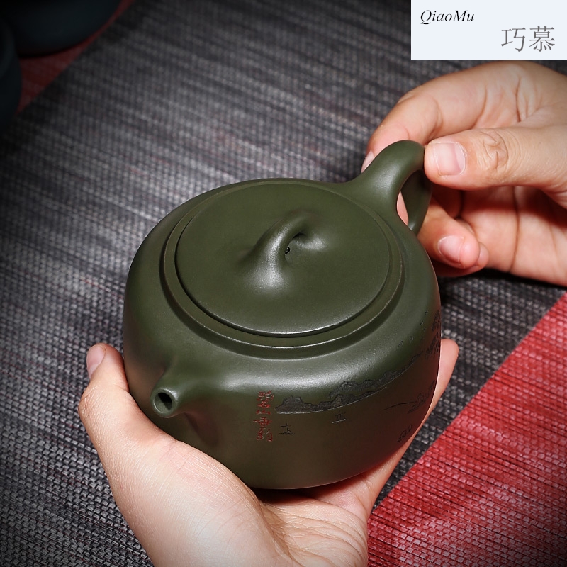 Qiao mu, yixing it pure manual teapot tea undressed ore draw gift well bar pot of chlorite