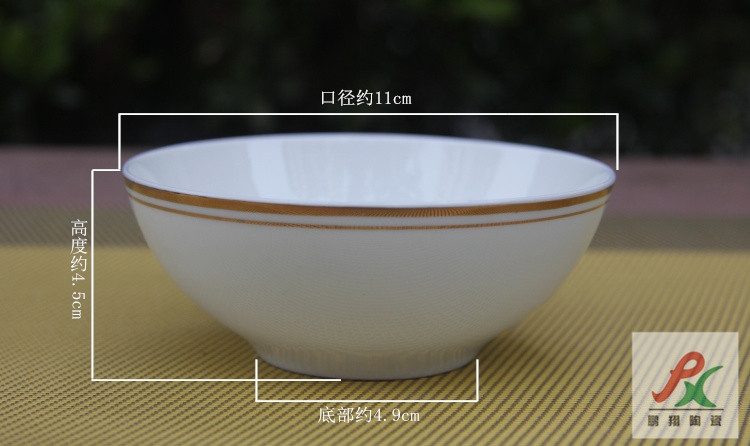 Qiao mu tangshan ipads porcelain double gold wire 4.25 inch wing bowl bowl bowl table desktop dip bowl bowl moonlight gold