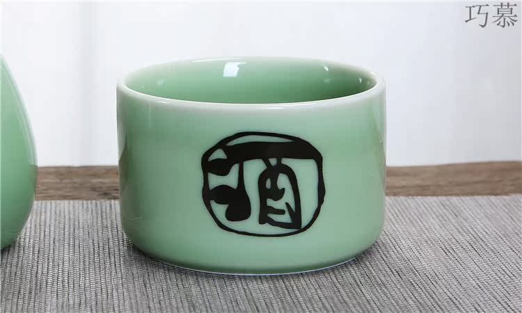 Qiao mu he its drank fittings base temperature glass based celadon he its drank heat - resistant high - temperature he its drank the pot