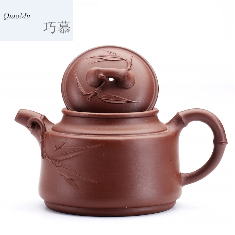 Qiao mu SU yixing undressed ore purple clay are it to maintain household of Chinese style tea pot kung fu tea set 240 cc