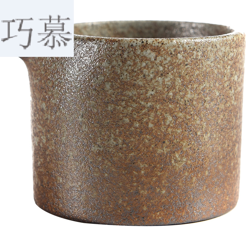 Qiao mu black ceramic zen stone fair glaze cup points of black tea is a Japanese contracted kung fu tea set and a cup of tea
