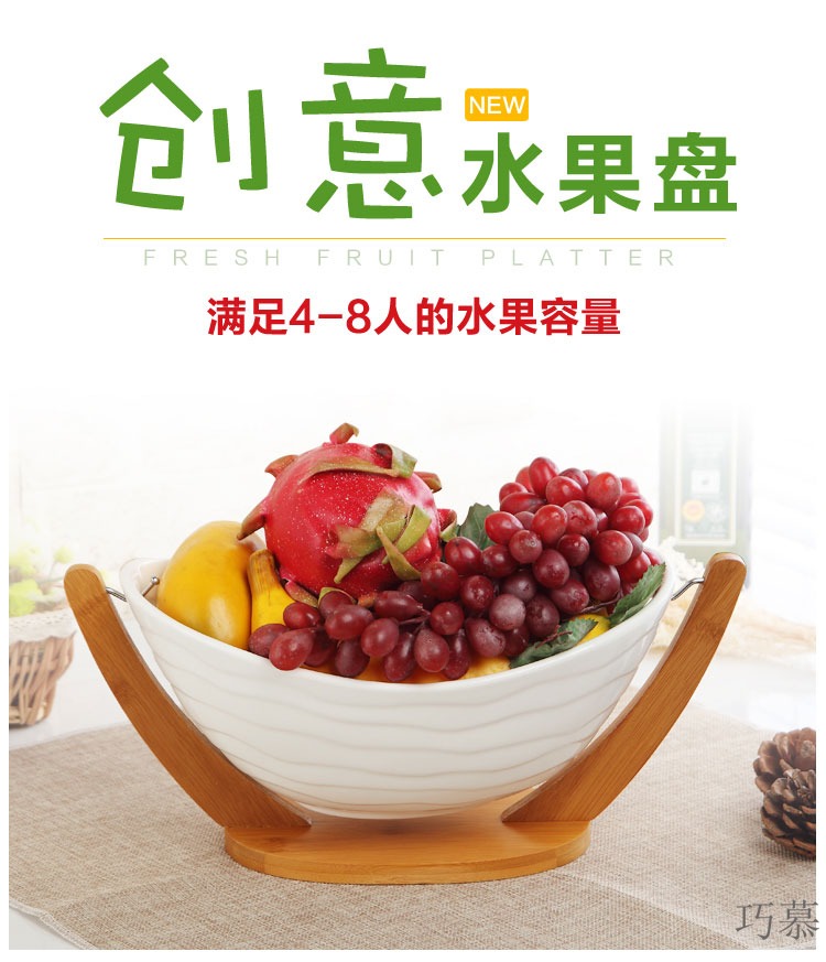 Sitting room place for DHT opportunely ceramic fruit bowl fruit basket white hanging three creative fruit basin fashion