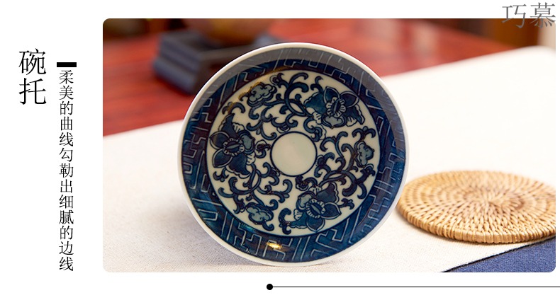 Longed for only three tureen tea cup large restoring ancient ways opportunely jingdezhen porcelain tea tureen hand - made of blue and white porcelain bowl