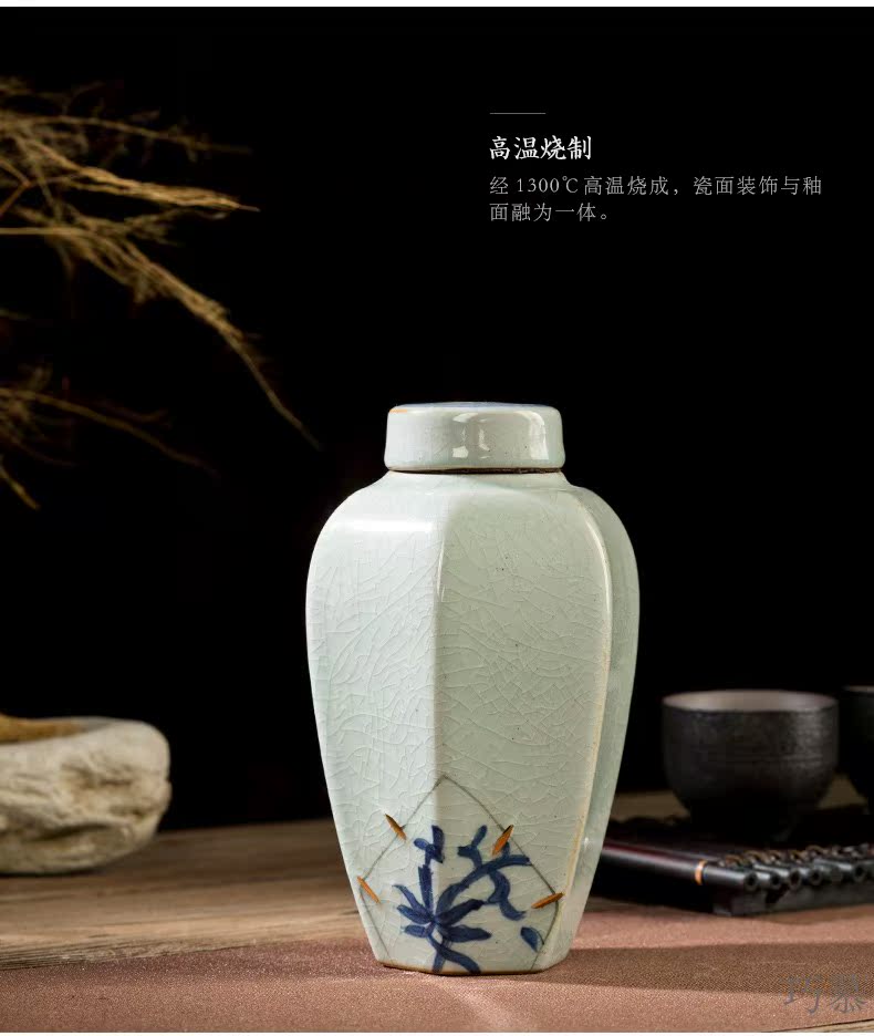 Qiao mu CMJ caddy fixings warehouse sealed storage storage POTS jingdezhen hand - made ceramic tea pu 'er tea can travel