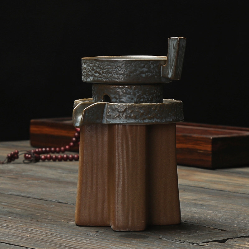 Qiao mu coarse pottery) fortunes stone mill suit creative tea kungfu tea filter filter net cloth tea taking