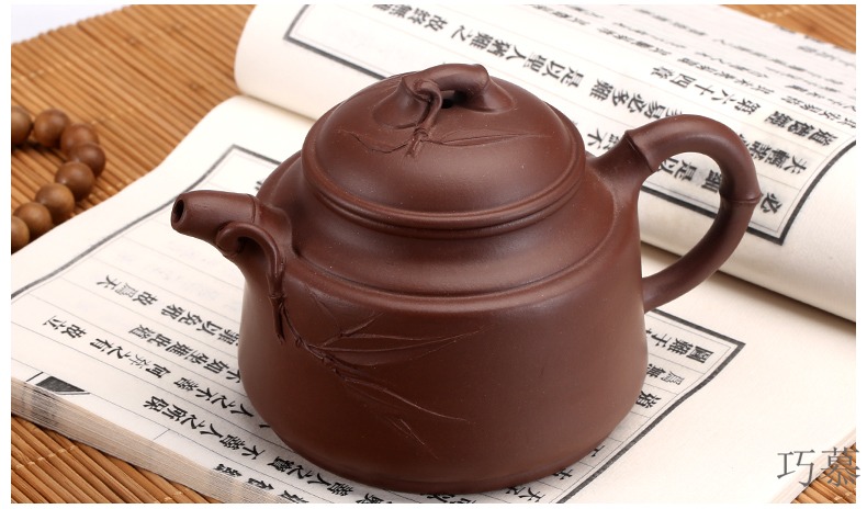 Qiao mu SU yixing undressed ore purple clay are it to maintain household of Chinese style tea pot kung fu tea set 240 cc