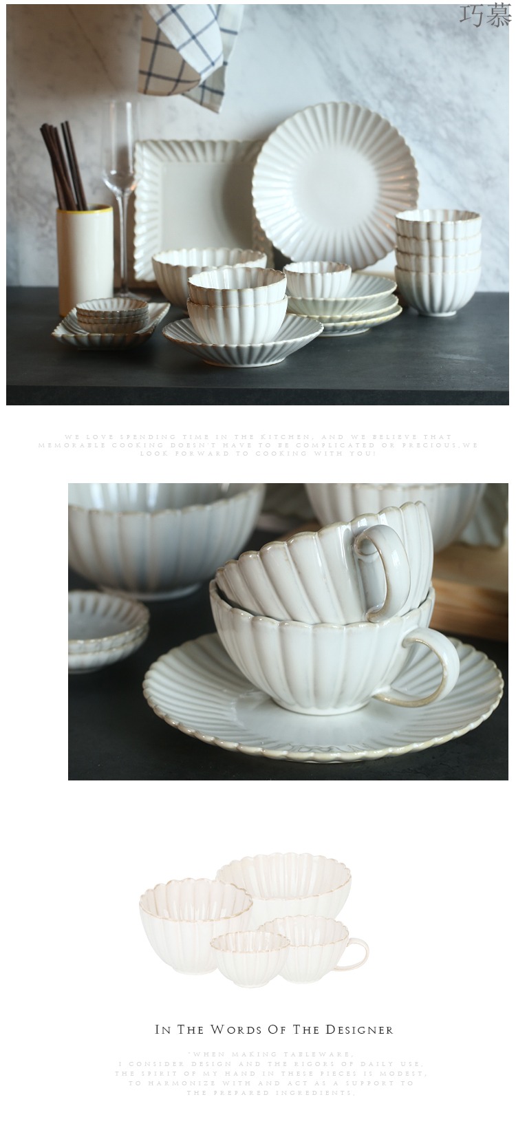 Qiao mu DY creative by dish ceramic tableware suit home plate combination dish dish bowl western - style food dish coffee cup