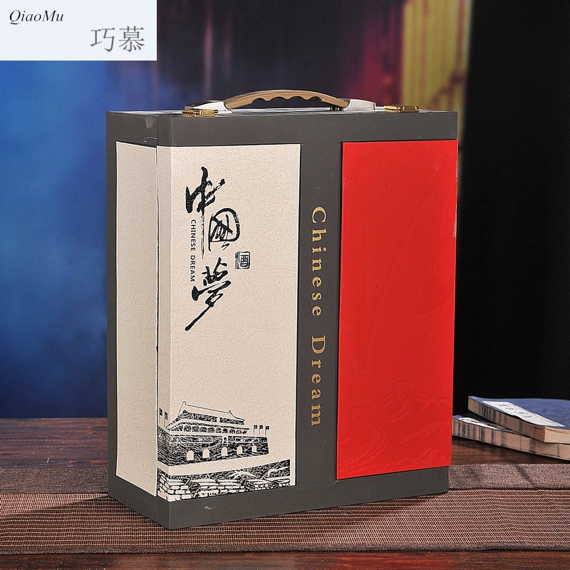 Qiao mu jingdezhen ceramic bottle three catties China dream jar hip collection JinHe send the lock