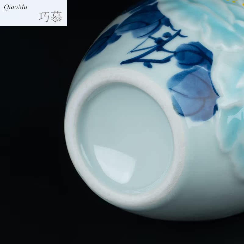 Qiao mu jingdezhen ceramic jars lotus mercifully bottle archaize home liquor liquor bottle empty flask 1 catty