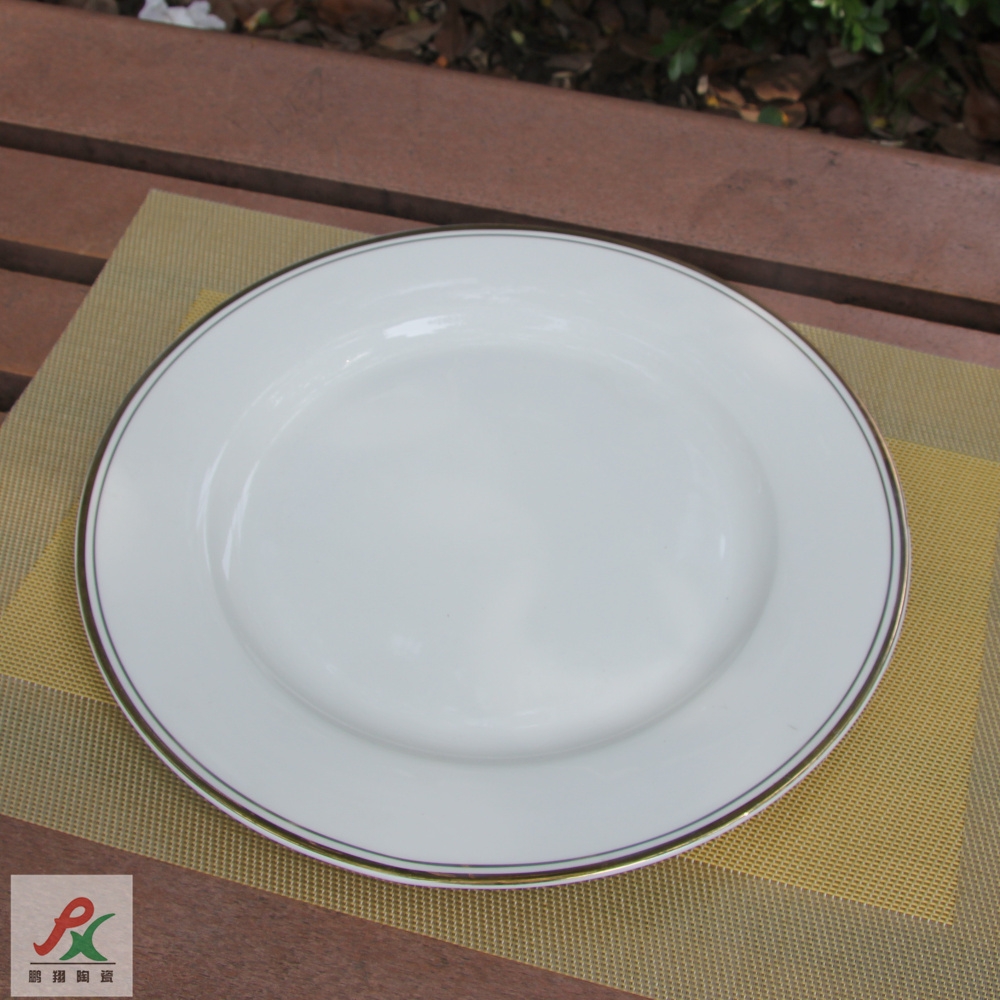 Qiao mu tangshan ipads China 12 inch up phnom penh dish double gold wire beefsteak dish cooking pan western - style paint