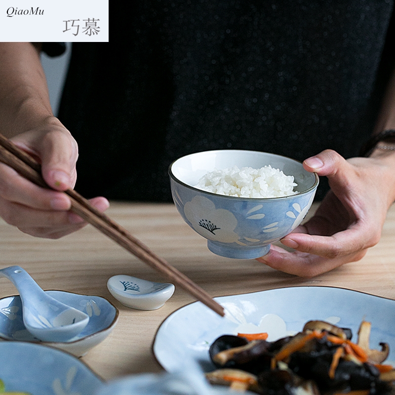 Qiao mu creative ceramic Japanese dishes dish soup bowl tableware tableware suit rice bowl dish dish home dinner plate