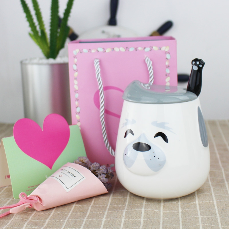 Qiao mu lovers glass Christmas lovely creative cartoon cup mark for household cats ceramic cup with cover