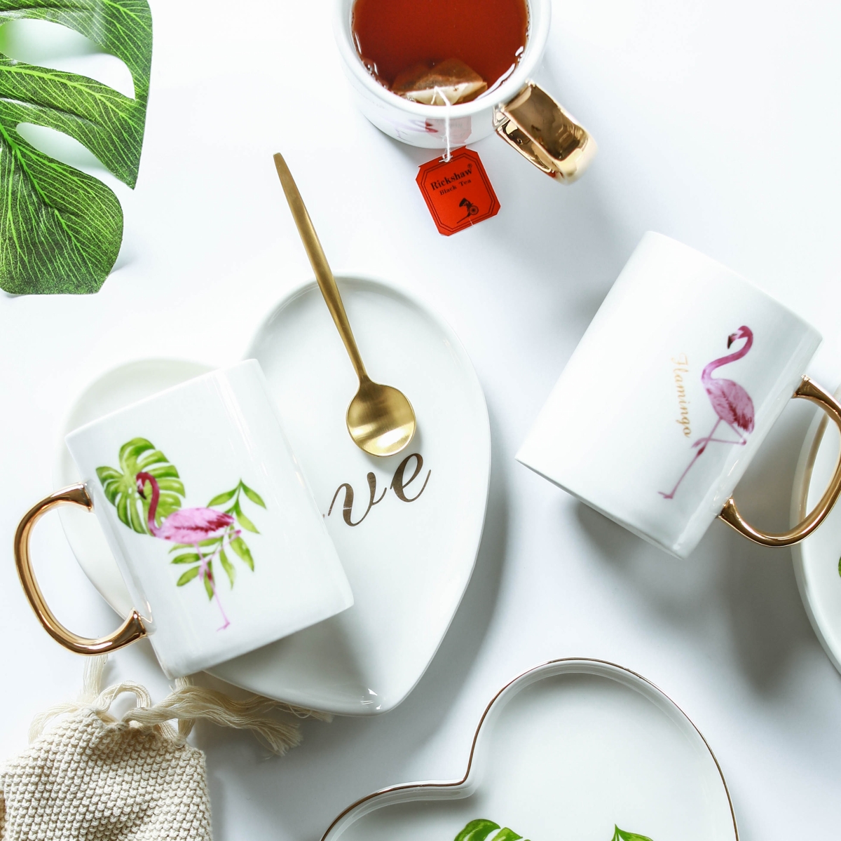 Qiao mu flamingos mark ceramic cups of milk for breakfast a cup of coffee cup cup send creative ins thermal cups