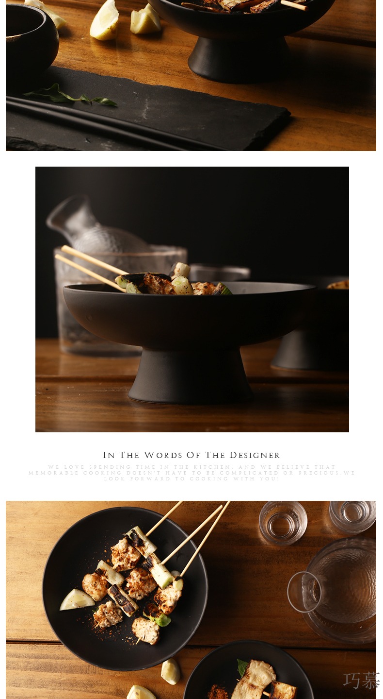 Qiao mu creative Japanese ceramics high dish home snack dish restaurant dish pastry dishes dessert dish bowl